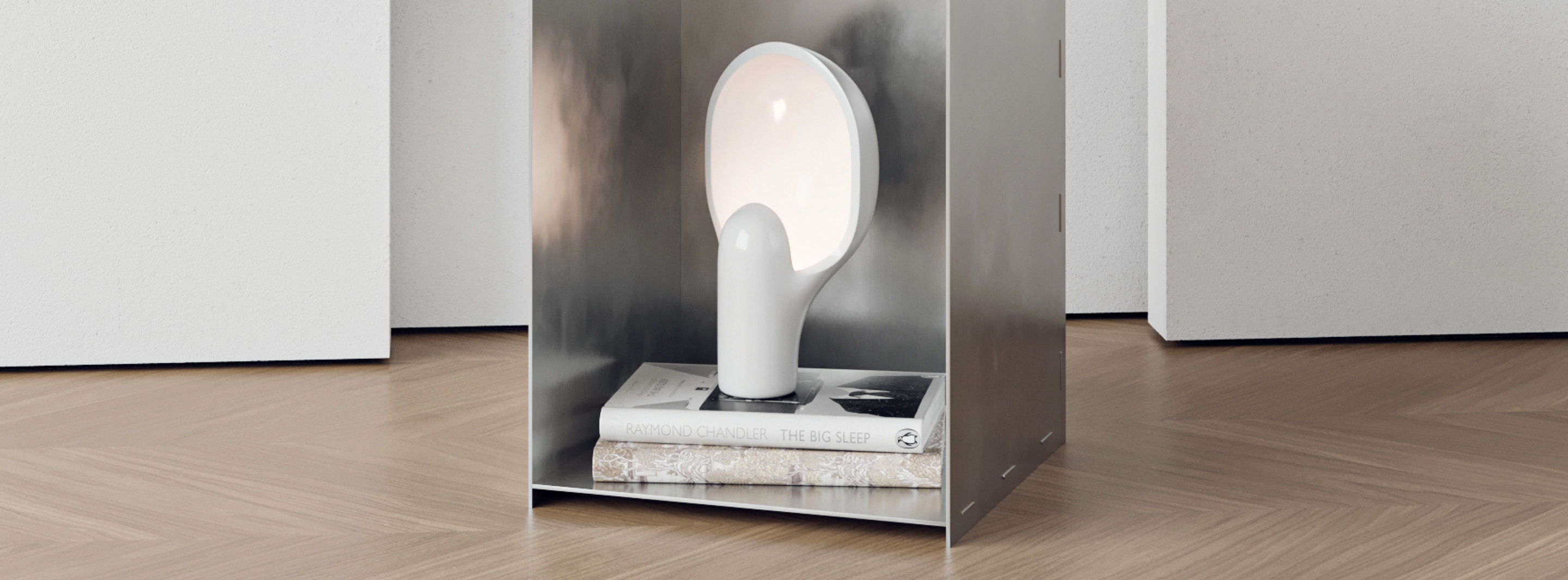 Architectural aluminum coffee and side tables by AlumProject in a modern minimalist interior