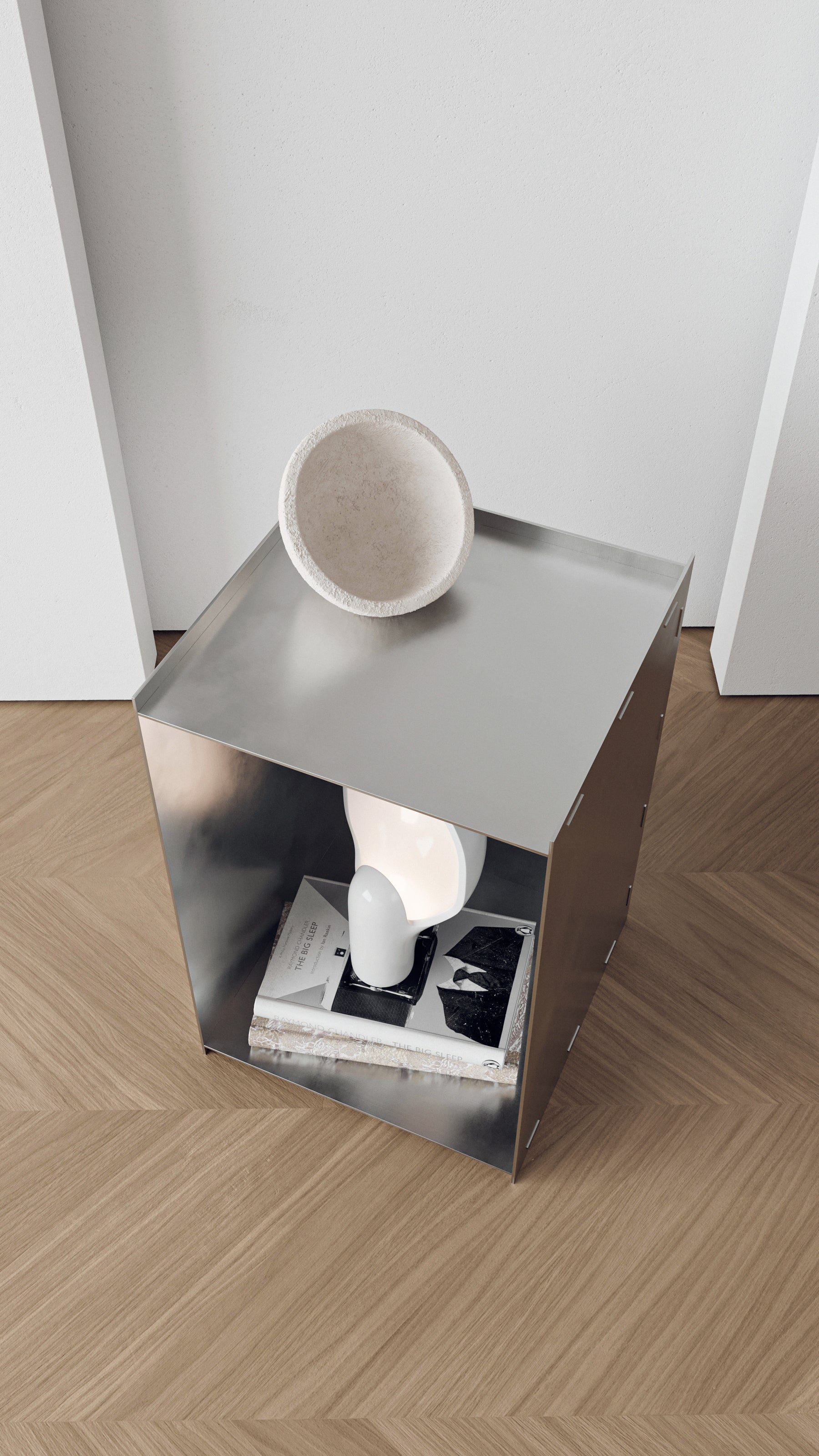 Aluminum Cube Table with Hole