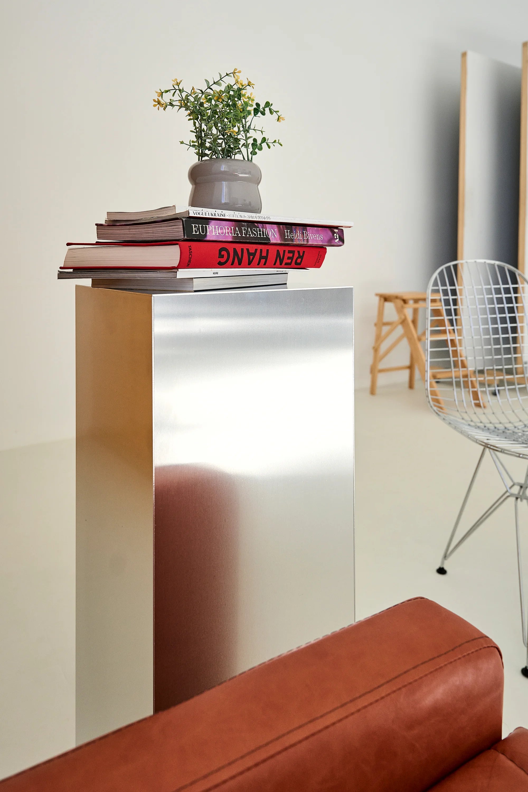 Metal Side Table - Aluminum Display Stand