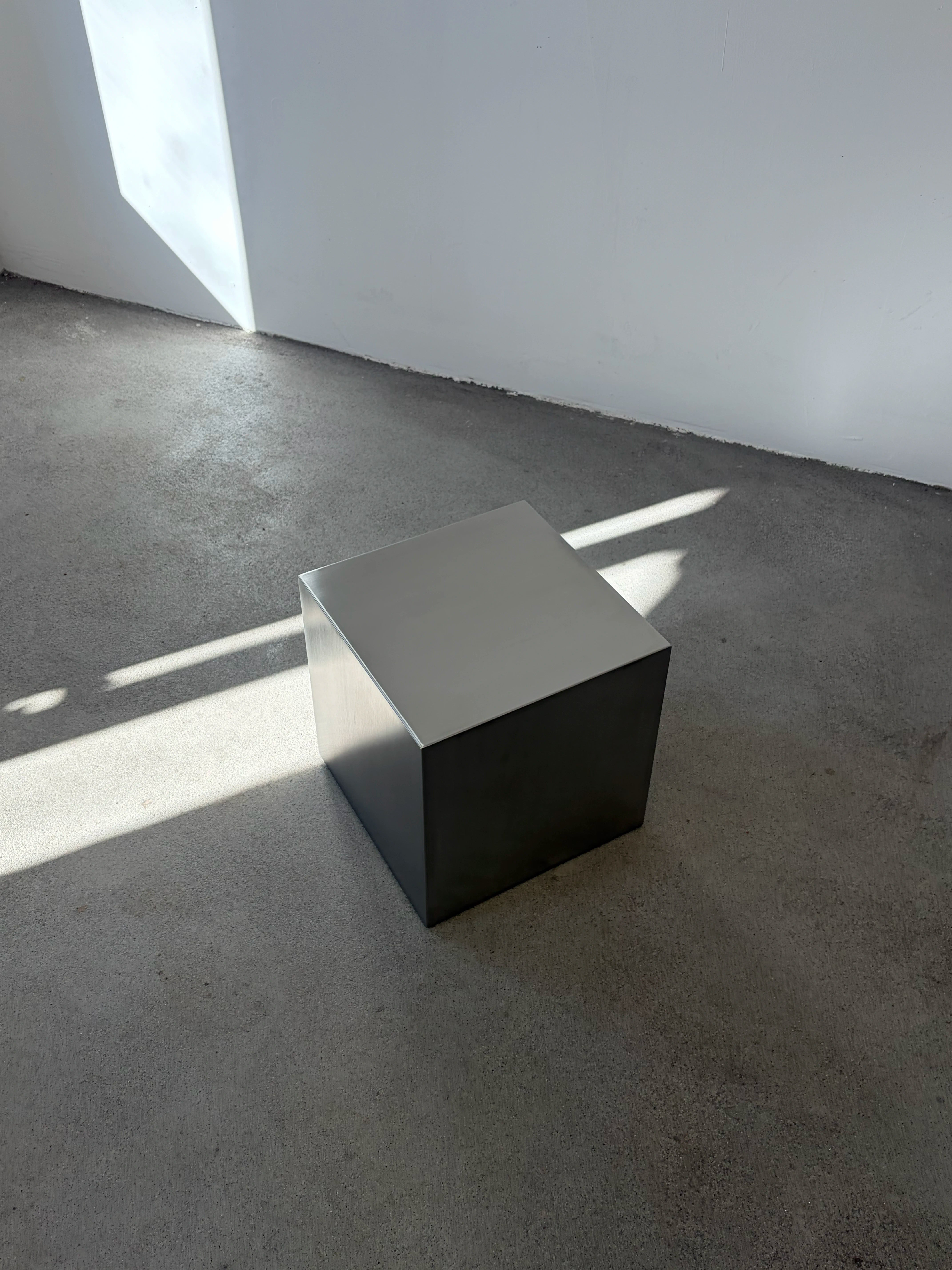 Stainless steel cubic side table