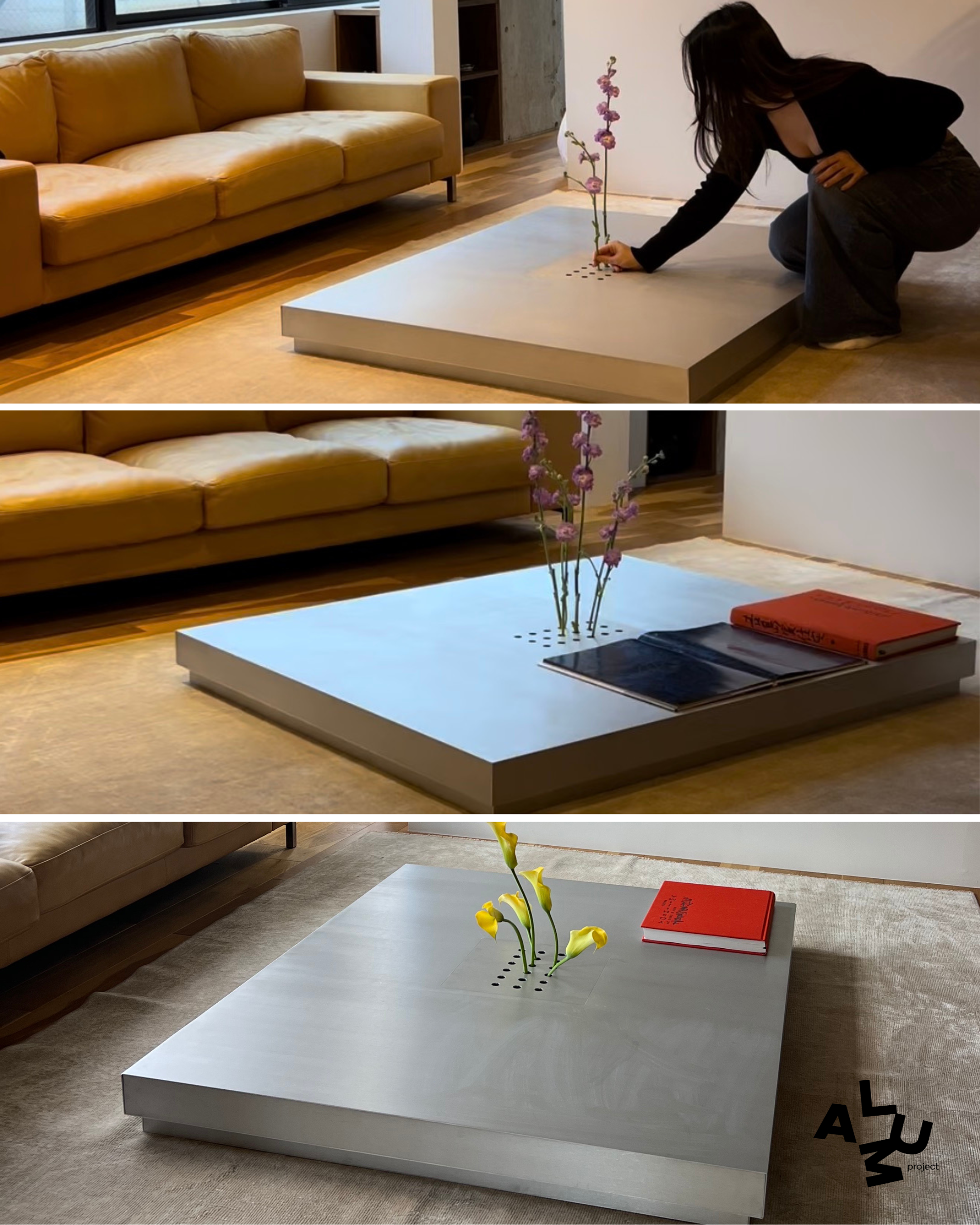 Personal price For a Low metal table. Hole with cover