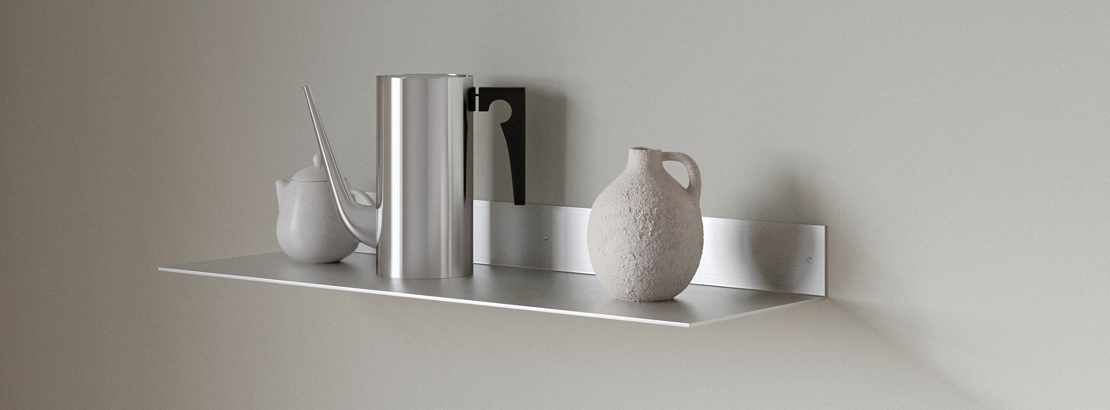 Modern aluminum shelving system for residential and commercial interiors by AlumProject