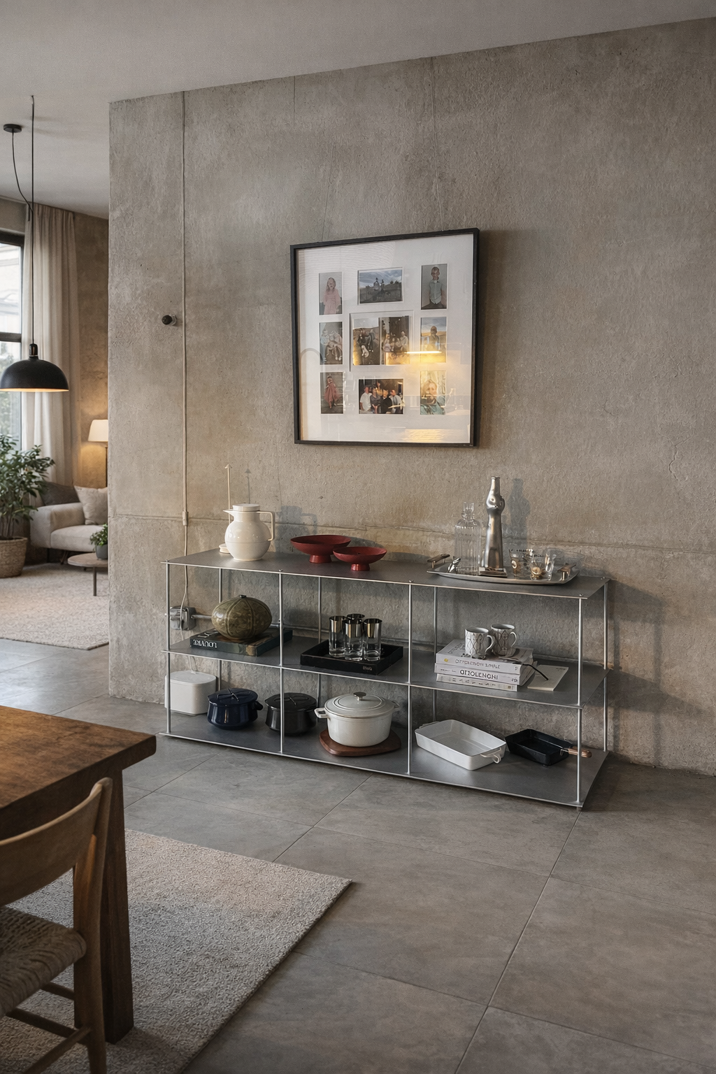 Metal shelving unit