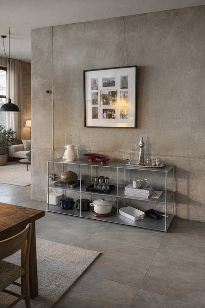 Metal shelving unit