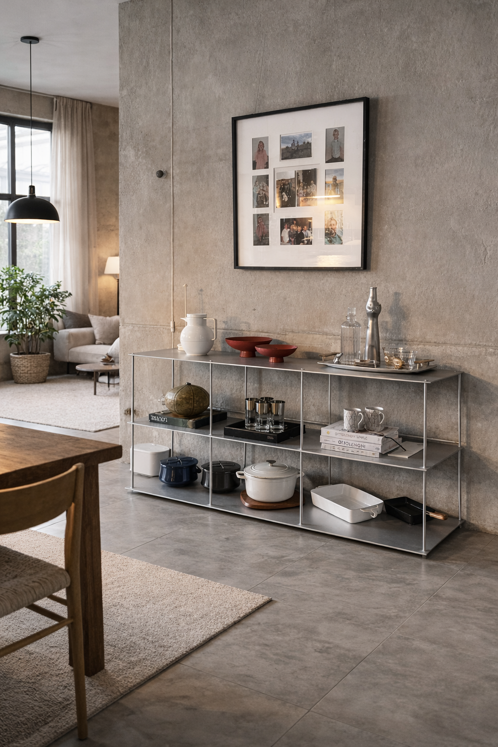 Metal shelving unit