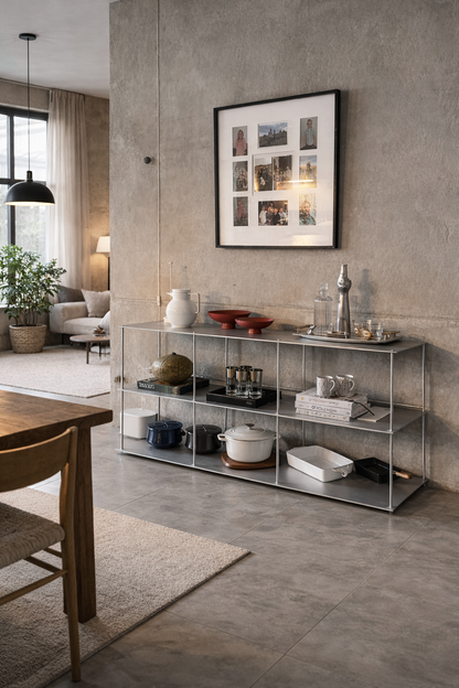 Metal shelving unit