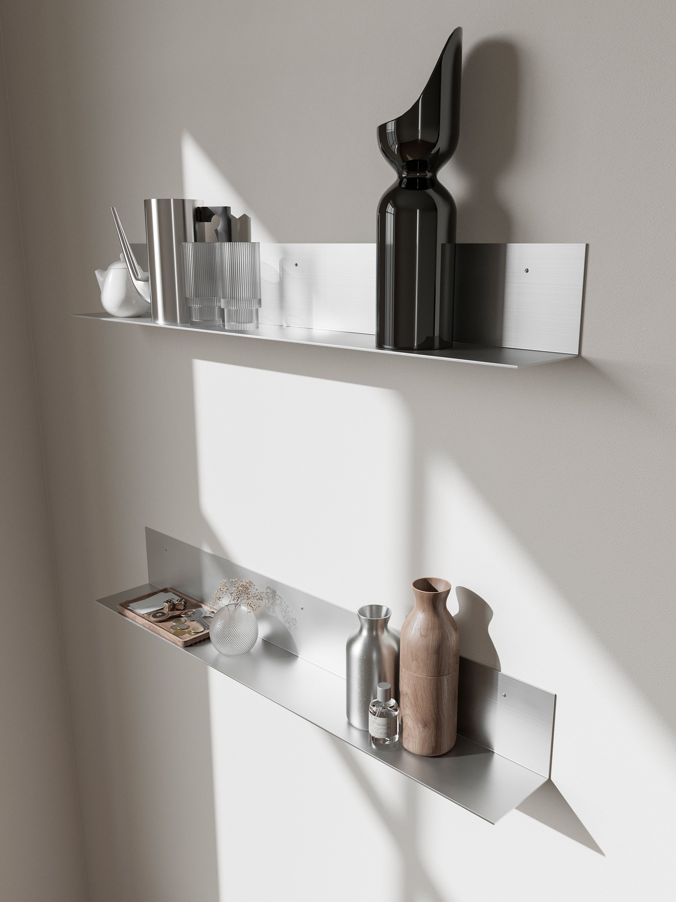 Long Narrow Aluminum Wall Shelf