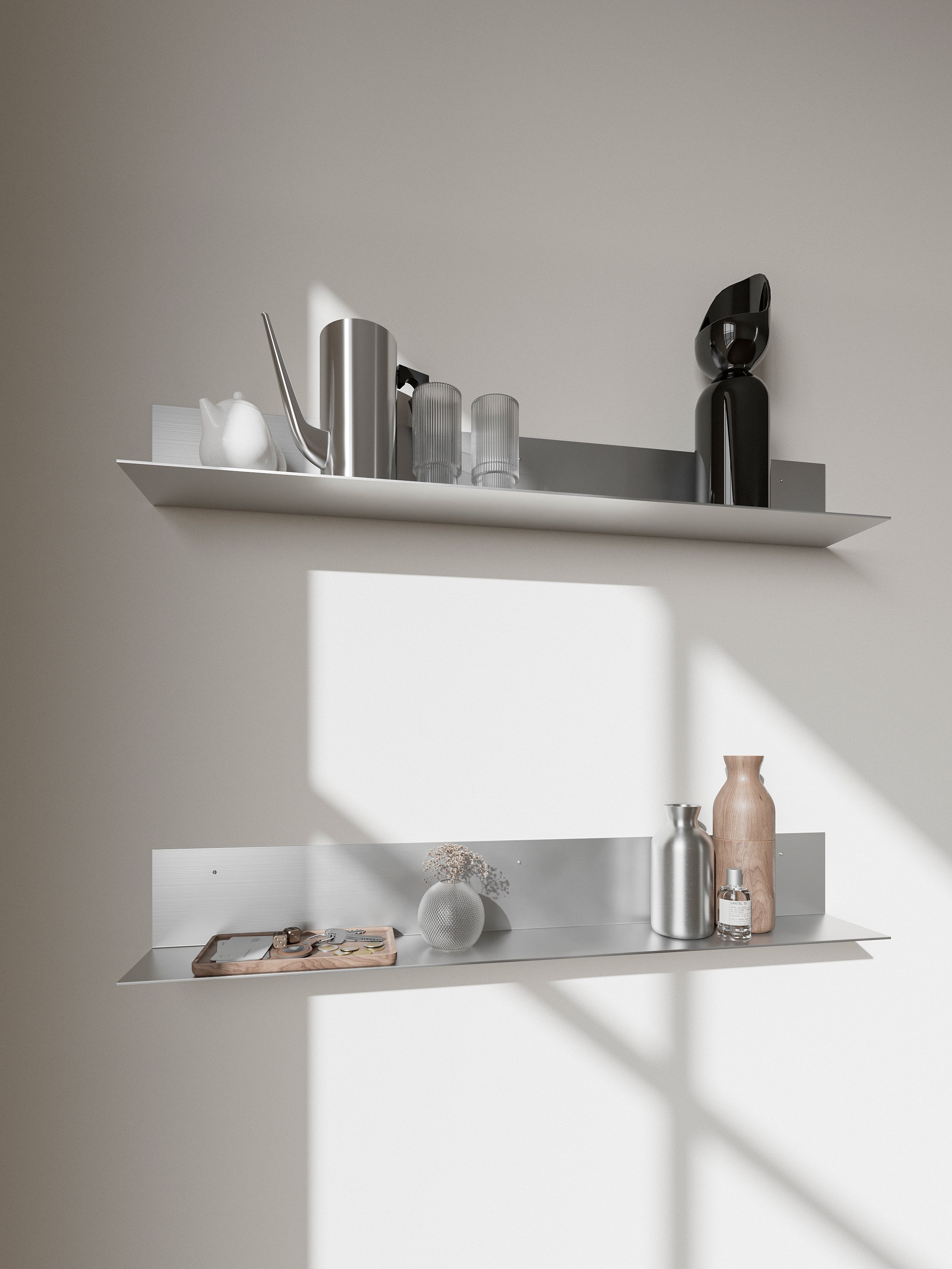 Long Narrow Aluminum Wall Shelf