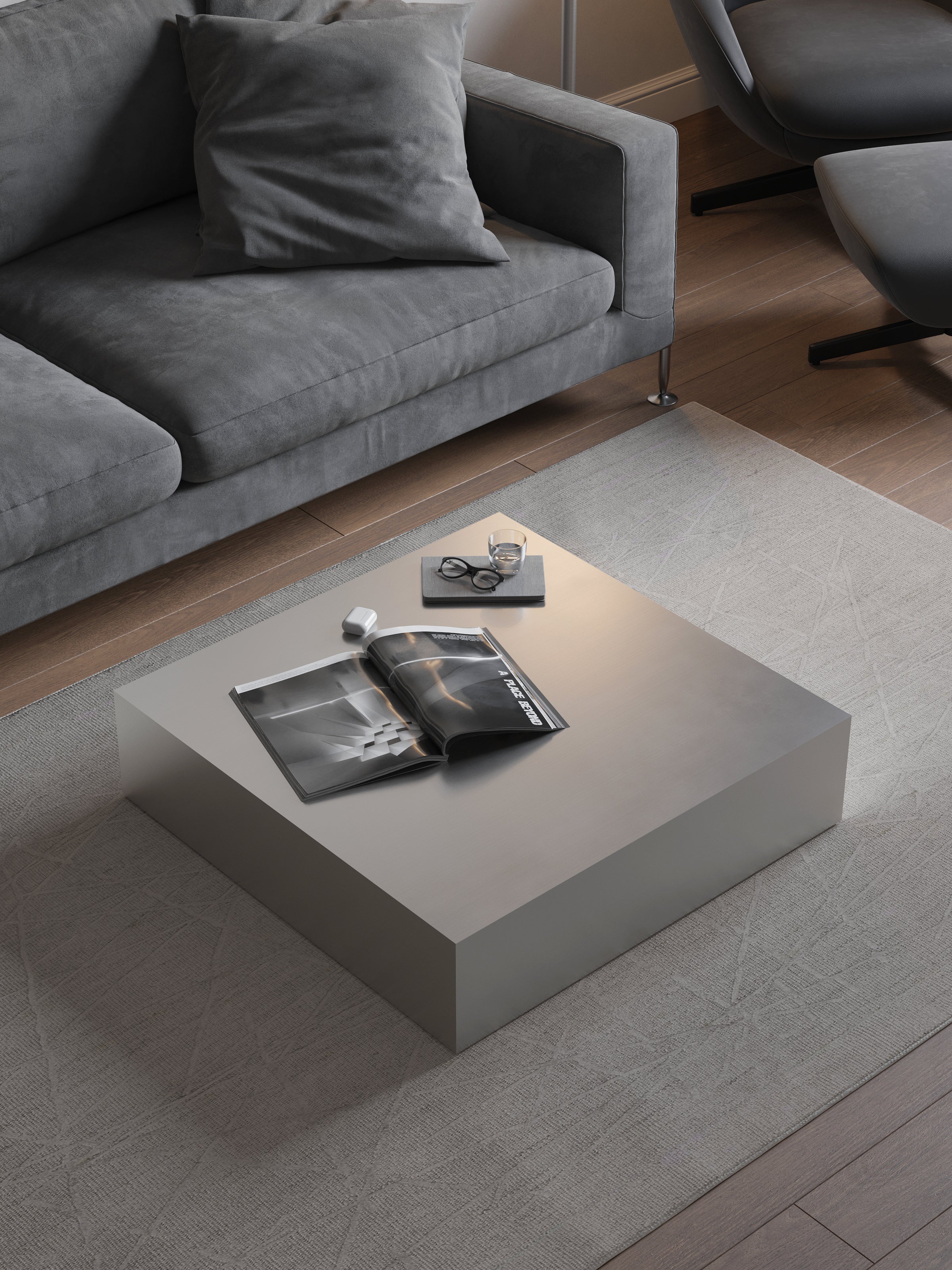 Large Square Aluminum Flat Table