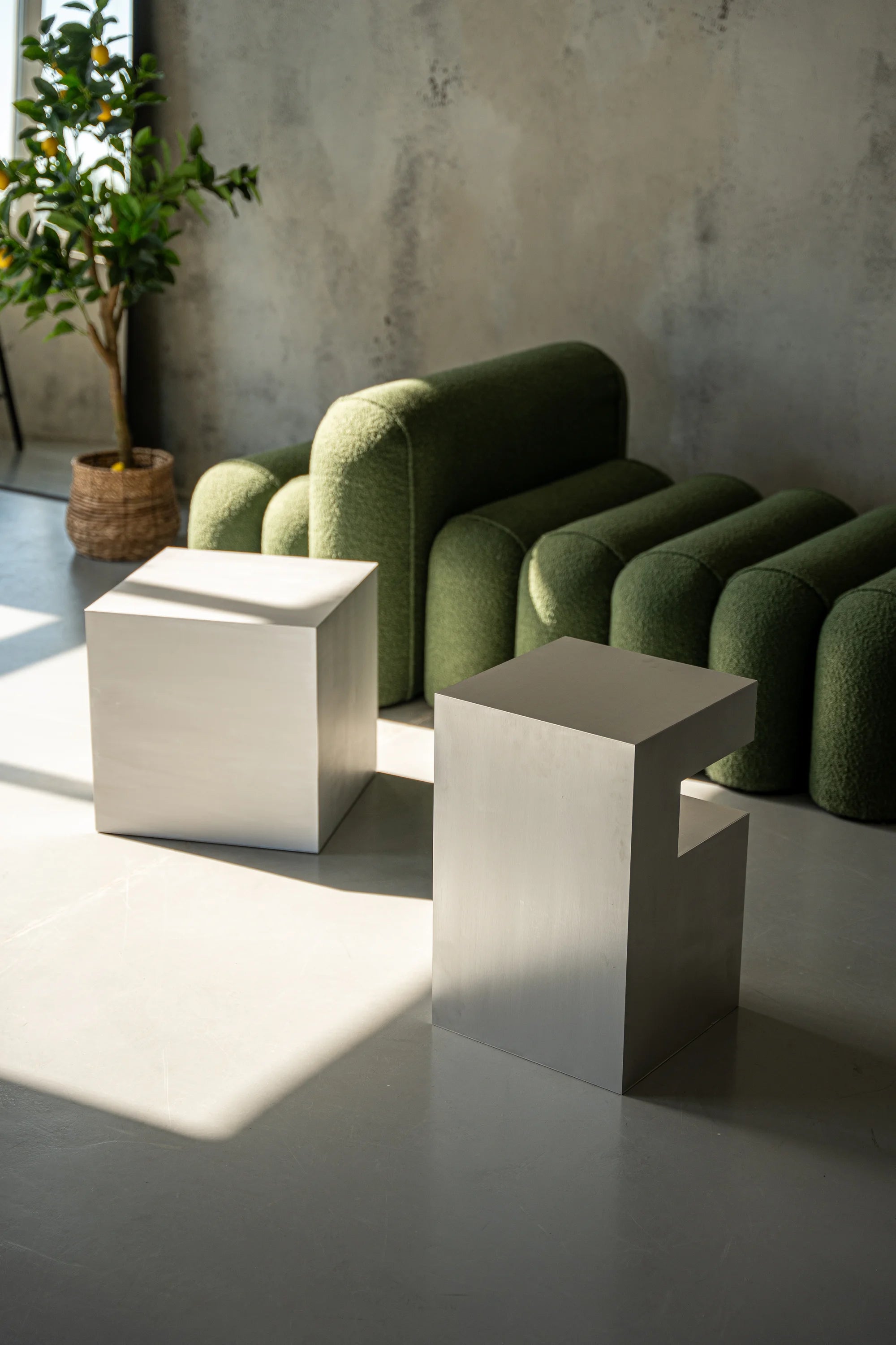 Small Aluminum Cube Shelf