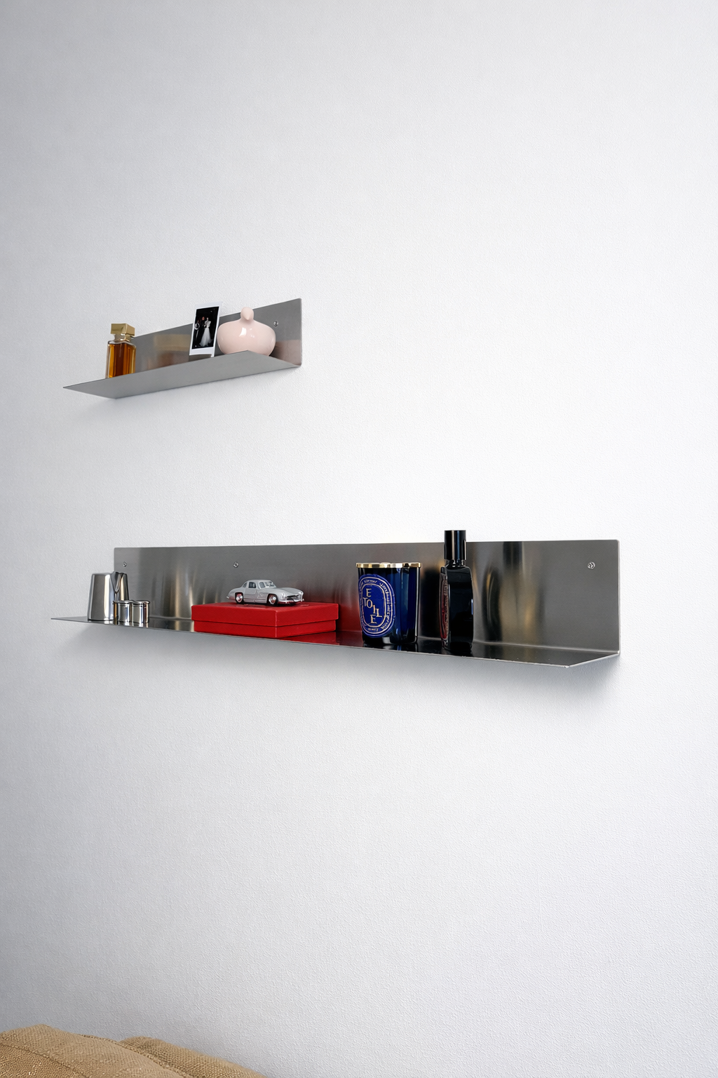 Stainless steel wall shelf