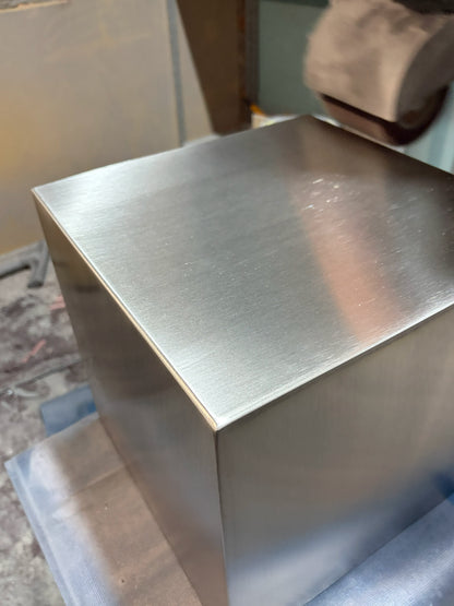 Stainless steel cubic side table