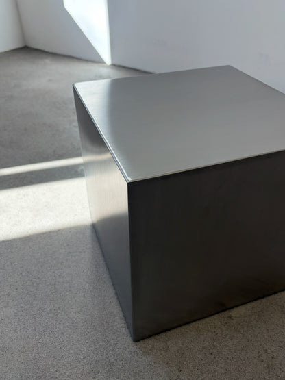 Stainless steel cubic side table