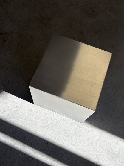 Stainless steel cubic side table