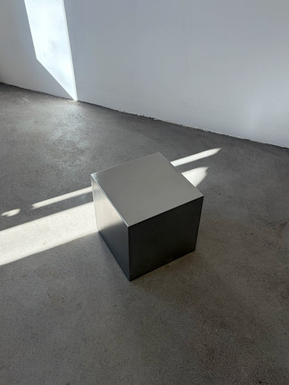 Stainless steel cubic side table